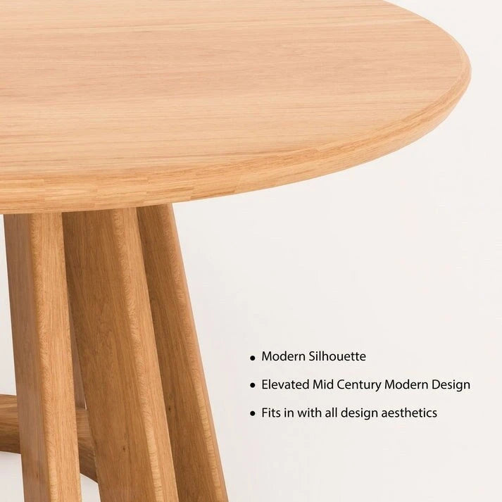 Petite table de bistrot ronde de 99 cm pour 2 à 4 personnes