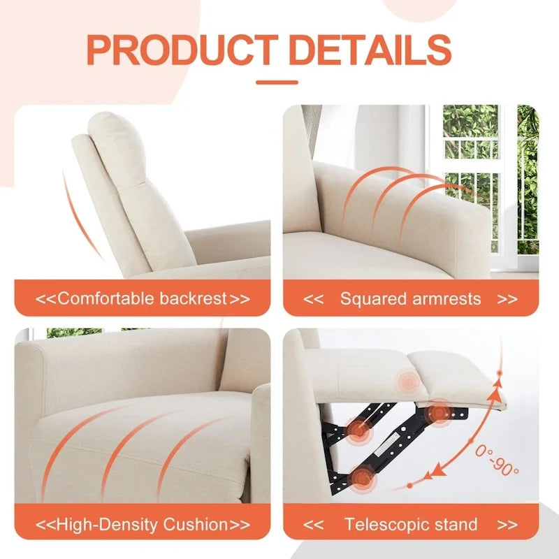 Fauteuil inclinable en tissu Canapé simple