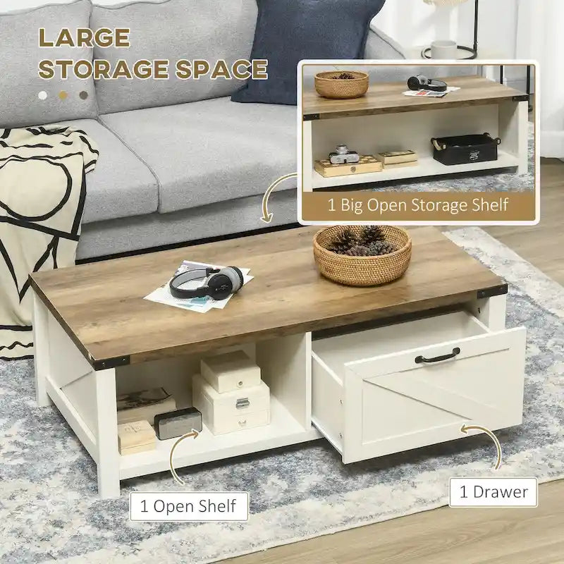 Table basse avec rangement et tiroir