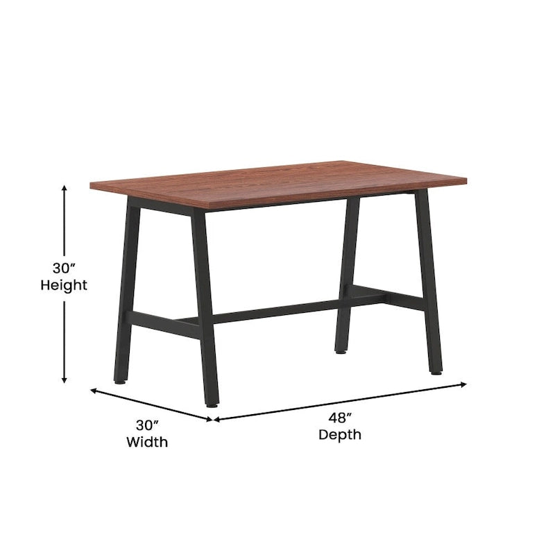Table de conférence commerciale avec plateau stratifié et piètement en A