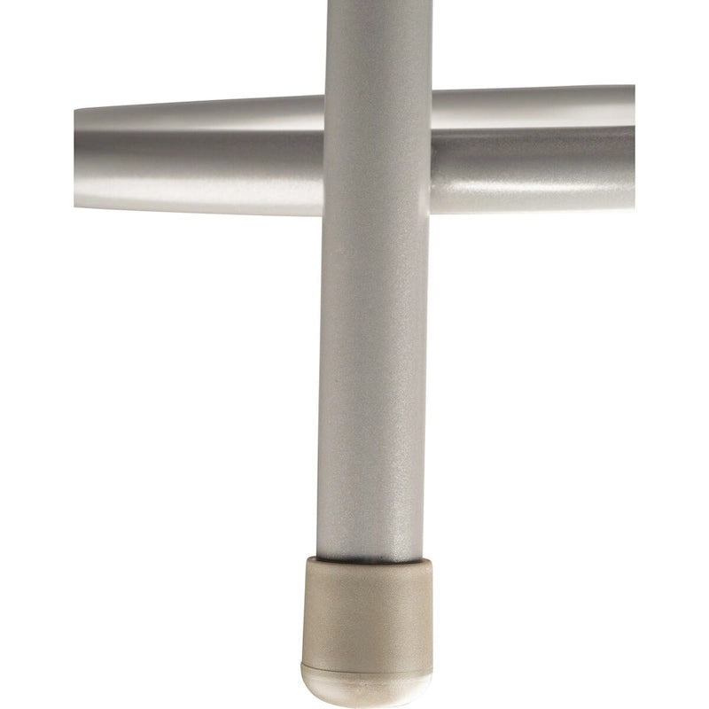 Tabouret en acier rembourré de vinyle gris, robuste, 24 pouces