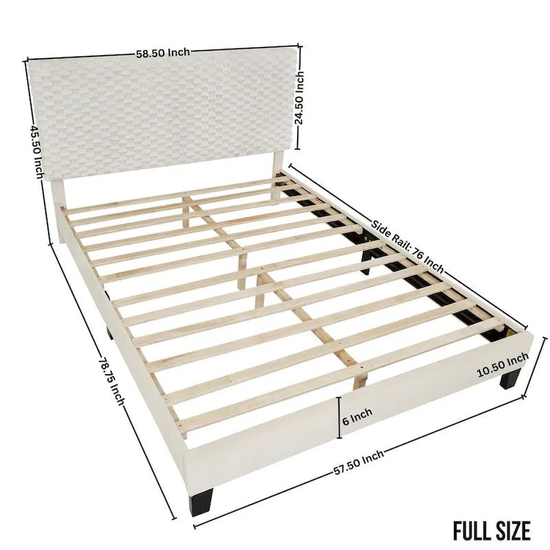 Lit plateforme rembourré 3D en peluche Colombe Blanche