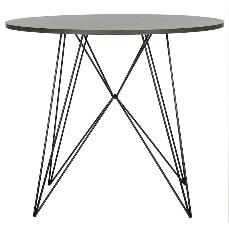 Table à manger ronde gris foncé / noire - 90 cm x 90 cm x 75 cm