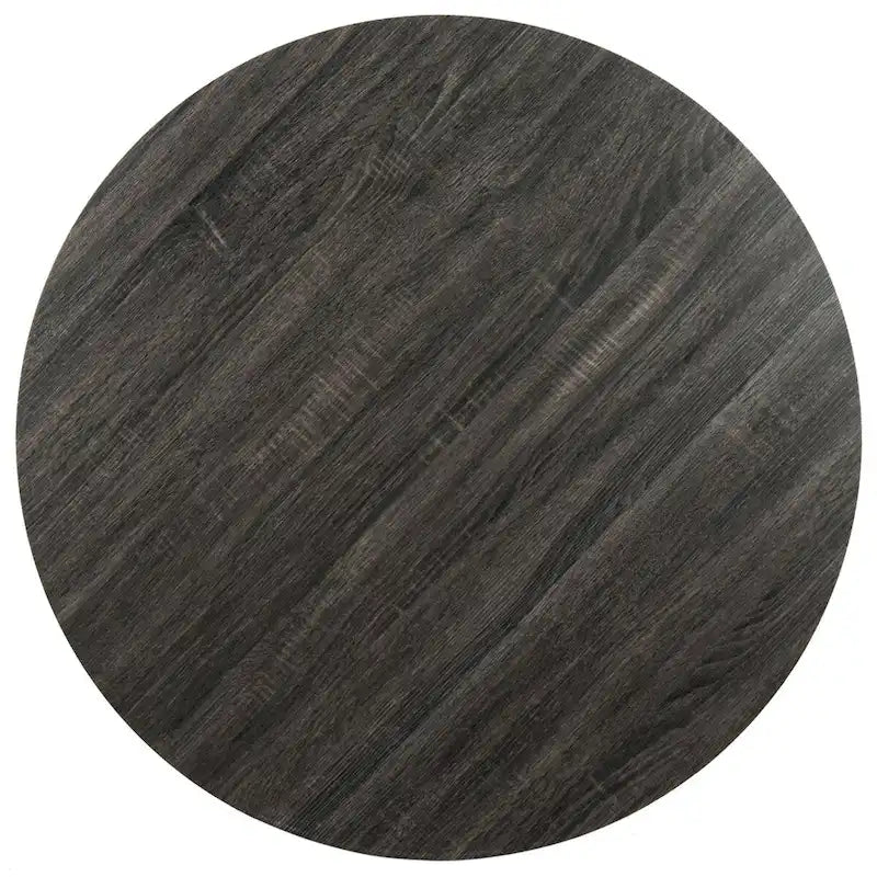 Table à manger ronde gris foncé / noire - 90 cm x 90 cm x 75 cm