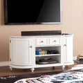 Meuble TV moderne style ferme SEI Furniture Wells, blanc, pour téléviseurs jusqu'à 46 pouces