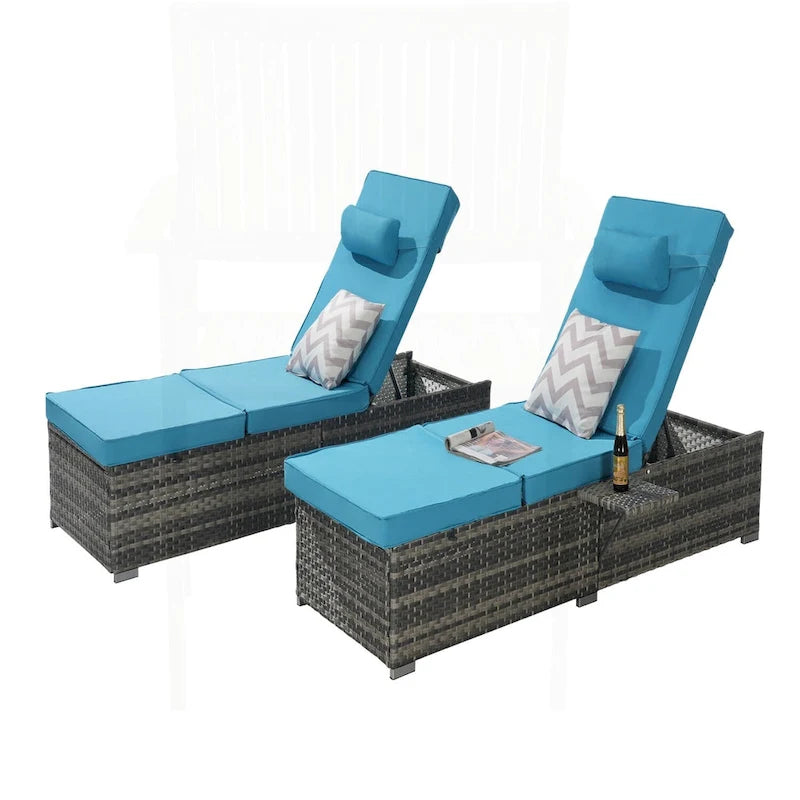 Excellent ensemble de chaises longues d'extérieur pour la relaxation et les loisirs
