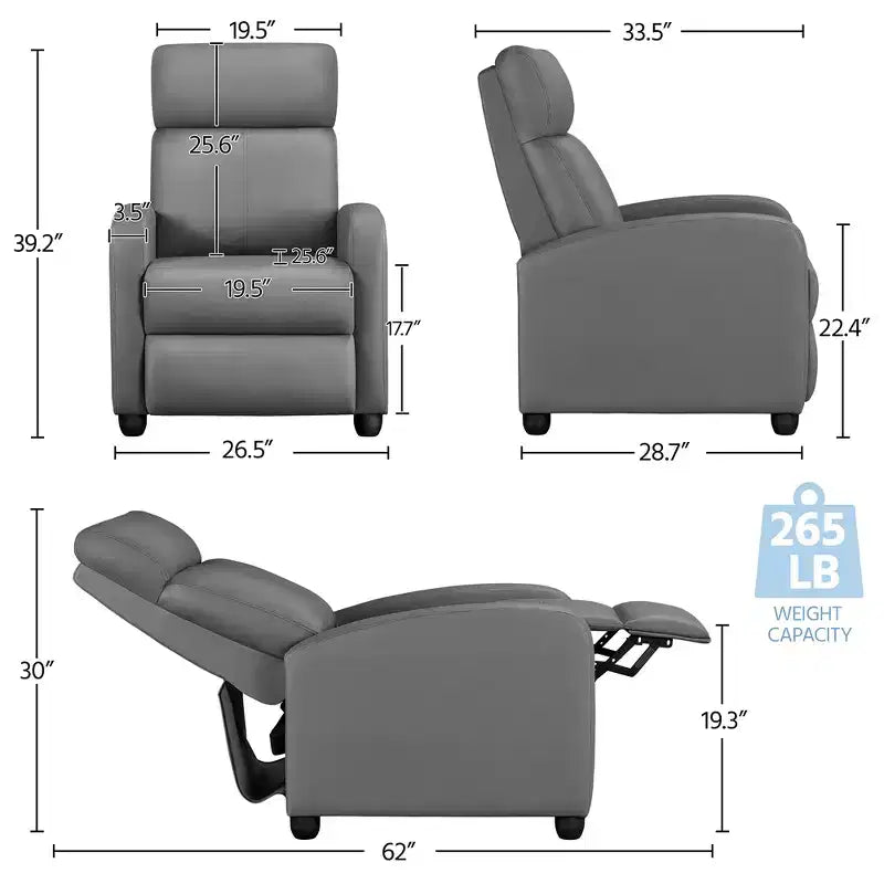 Yaheetech Lot de 2 Canapés Inclinables Modernes en Cuir PU pour Salon, Chambre