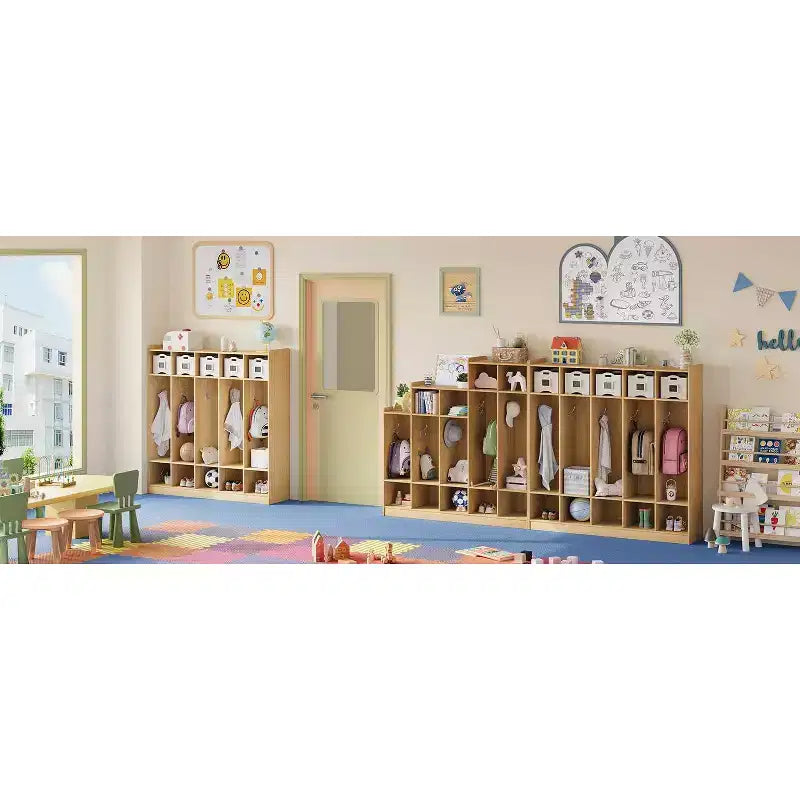 Vestiaire de classe 5 sections avec 10 casiers, organisateur de rangement avec 10 crochets pour la maison, l'école, la crèche, la maternelle