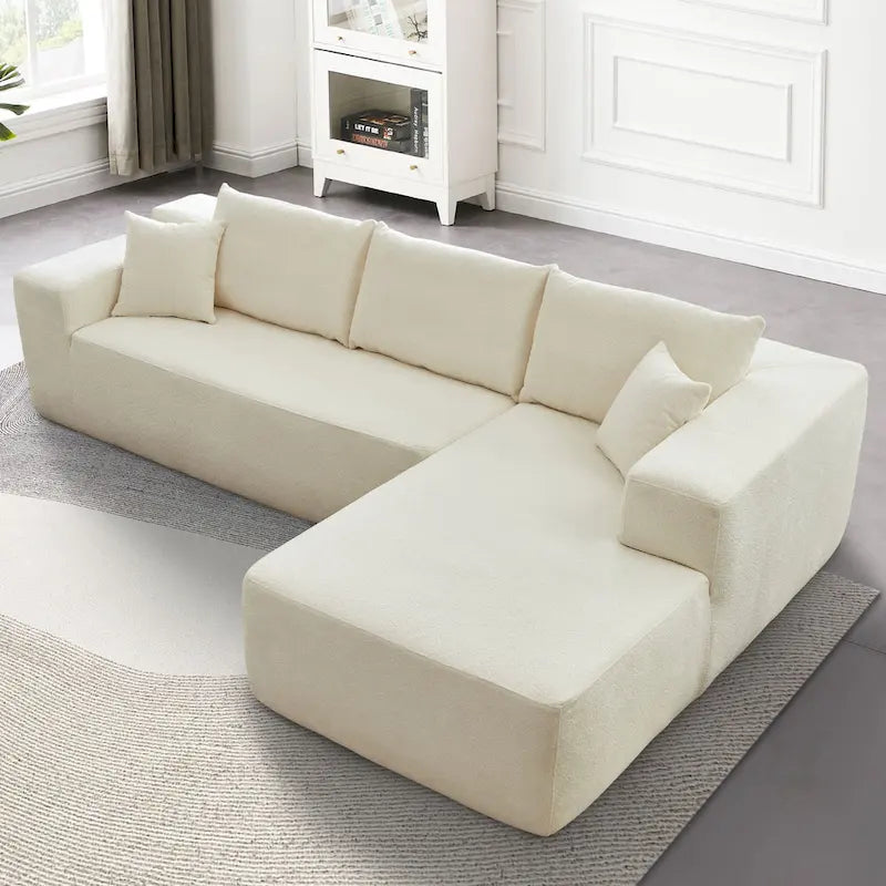 Canapé méridienne moderne rembourré avec coussins pour salon