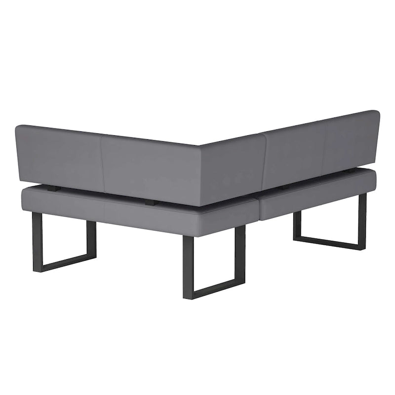 Ensemble de salle à manger Lillian 3 pièces gris brillant Somette avec table, coin repas et banc