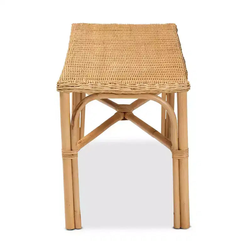 Banc d'appoint en rotin Cacaban naturel/marron - bali & pari : Fabriqué à la main, mobilier d'intérieur, siège d'entrée