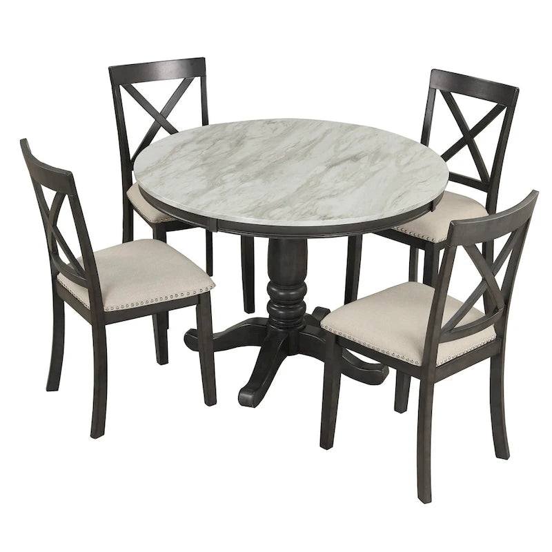 Ensemble de table à manger et chaises 5 pièces pour 4 personnes