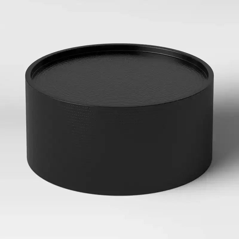 Table basse tambour martelé rond