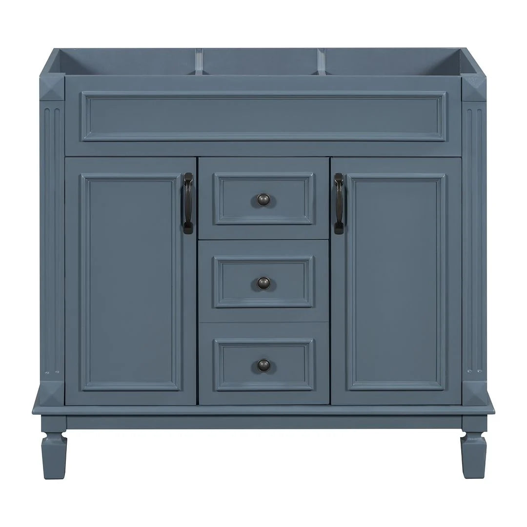 Meuble-lavabo moderne de 36 po avec vasque et armoire à miroir, 2 portes et 2 tiroirs