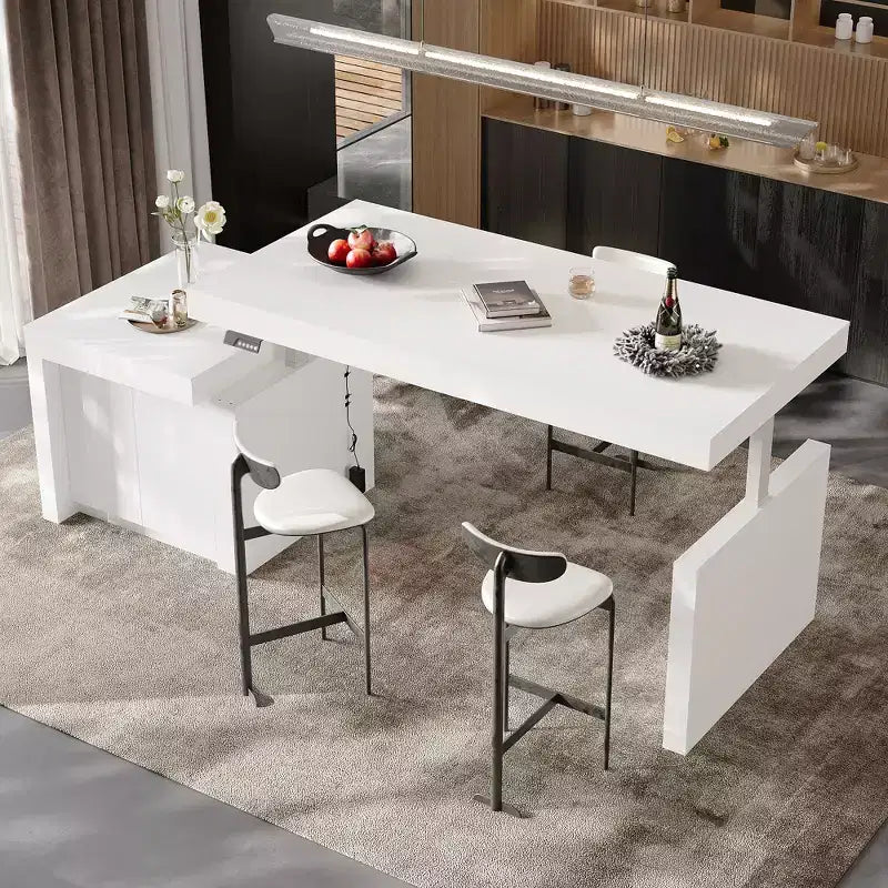 Table à manger élévatrice Hitow Modern 110W avec 3 hauteurs mémorisables, hauteur maximale de 47 pouces, capacité de charge de 150 lb, utilisation intuitive, îlot de cuisine/bar à petit-déjeuner