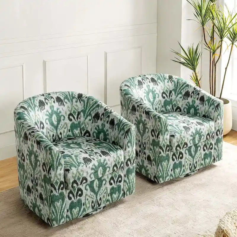 Lot de 2 fauteuils crapauds modernes rembourrés Cuenca avec base pivotante
