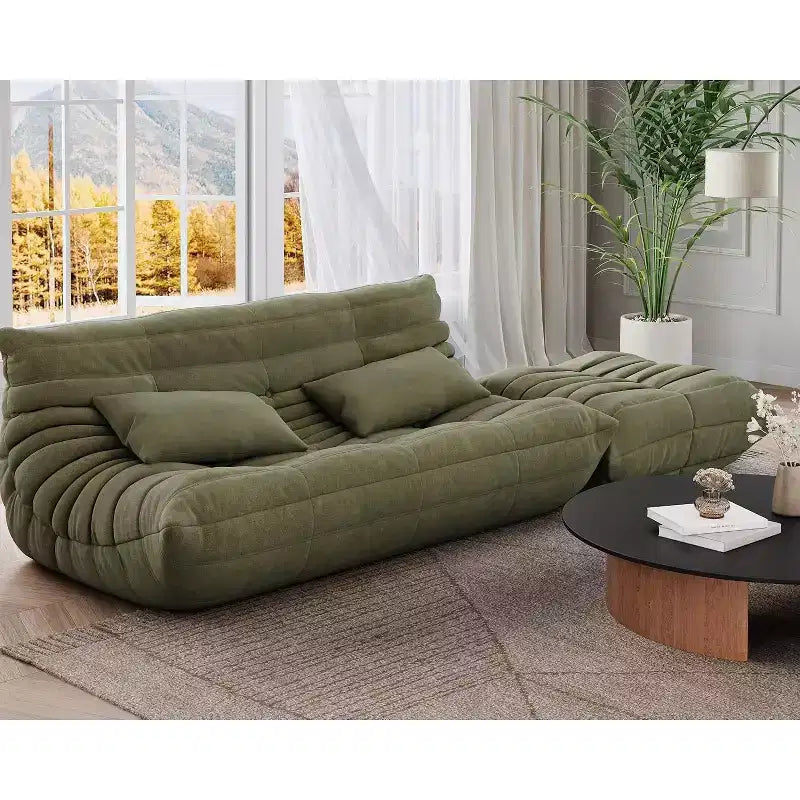 Canapé et pouf géants poire, causeuse en faux daim résistante aux animaux de compagnie pour salon et bureau