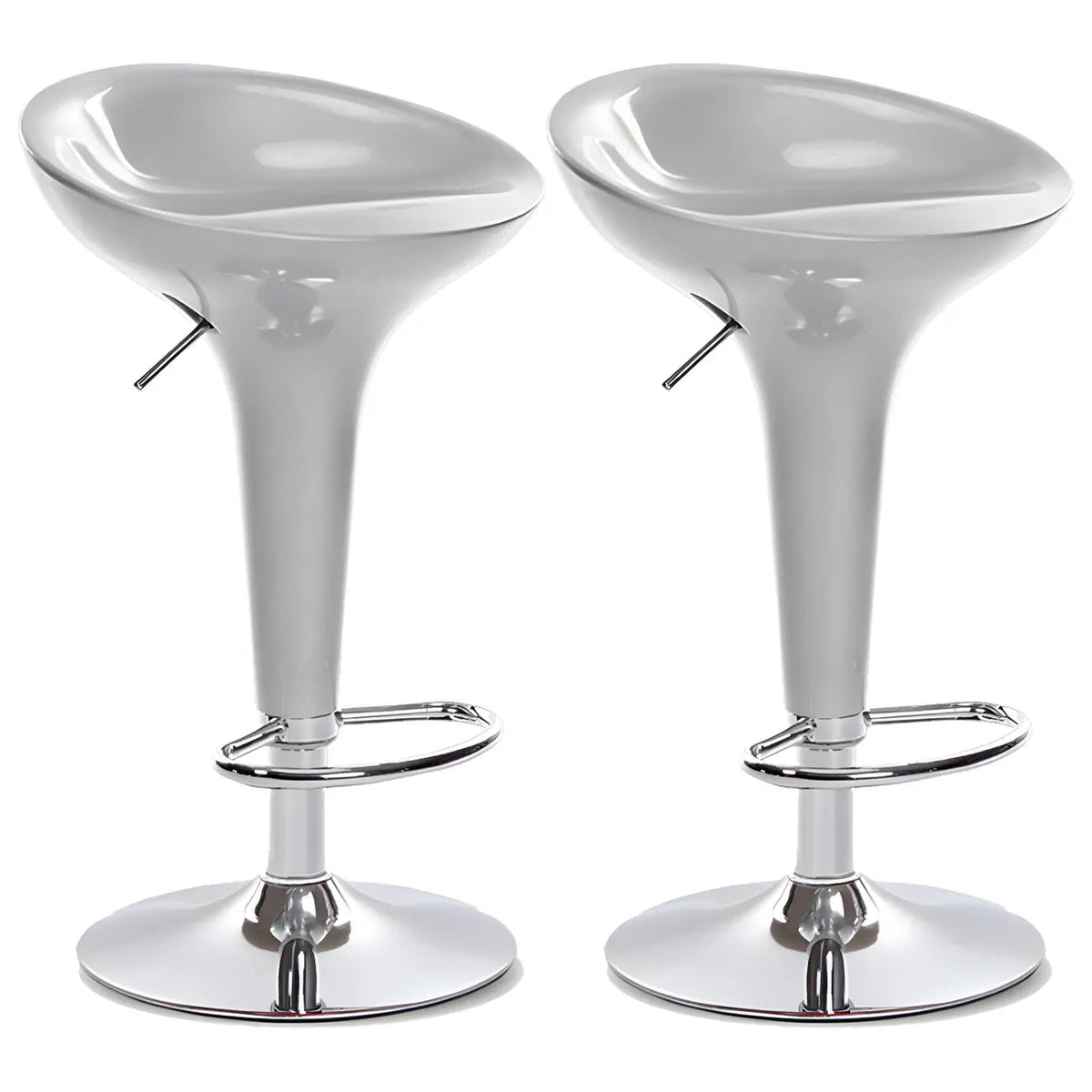 Tabouret de bar pivotant en plastique chromé réglable en hauteur