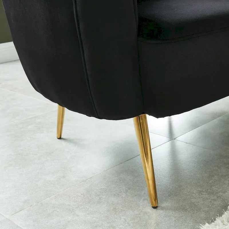 Canapé deux places capitonné en microfibre de velours contemporain Albany par Silver Orchid
