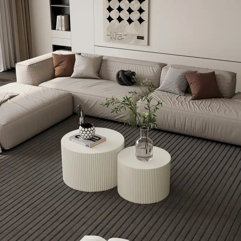 Ensemble de tables basses gigognes Wave Stripe