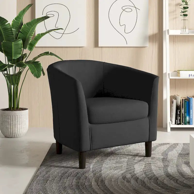 Fauteuils d'appoint modernes en forme de tonneau, Fauteuils club confortables