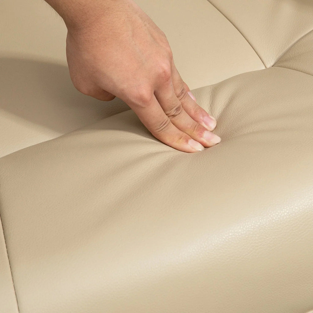 Fauteuil inclinable HomCom en similicuir avec base pivotante manuelle réglable et repose-pieds confortable et relaxant