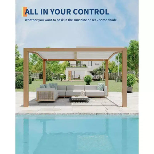 Pergola d'extérieur 11x13 avec toit à persiennes réglables, cadre en aluminium renforcé, gazebo d'extérieur pour terrasse, patio, jardin ou arrière-cour