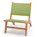Karl Home | Fauteuil d'appoint de patio en bois massif avec dossier et assise tressés à la main