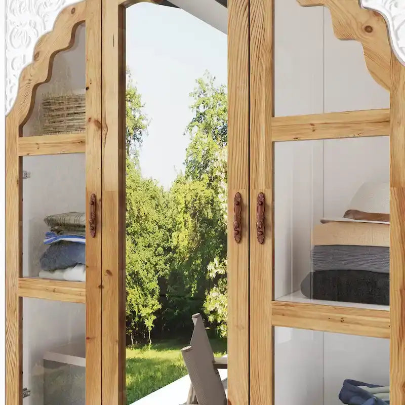 Ensemble de deux armoires Grand Closet d'inspiration vintage avec accents en métal