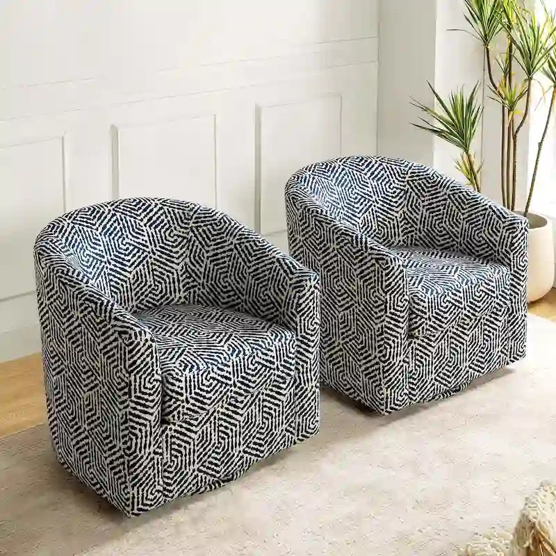 Lot de 2 fauteuils crapauds modernes rembourrés Cuenca avec base pivotante