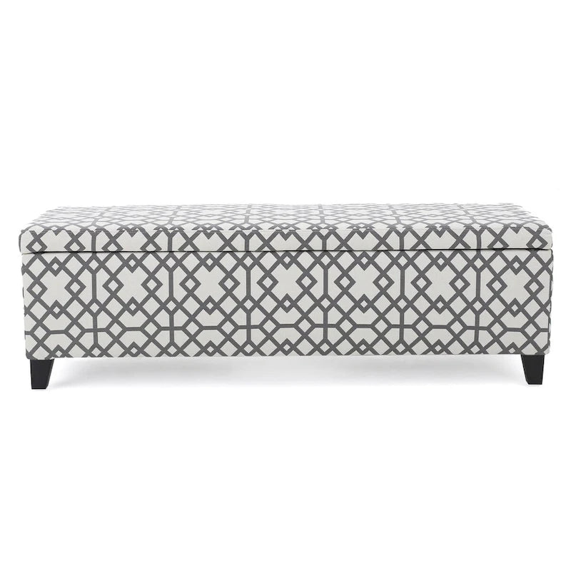 Banc de rangement rembourré moderne pour entrée de salon