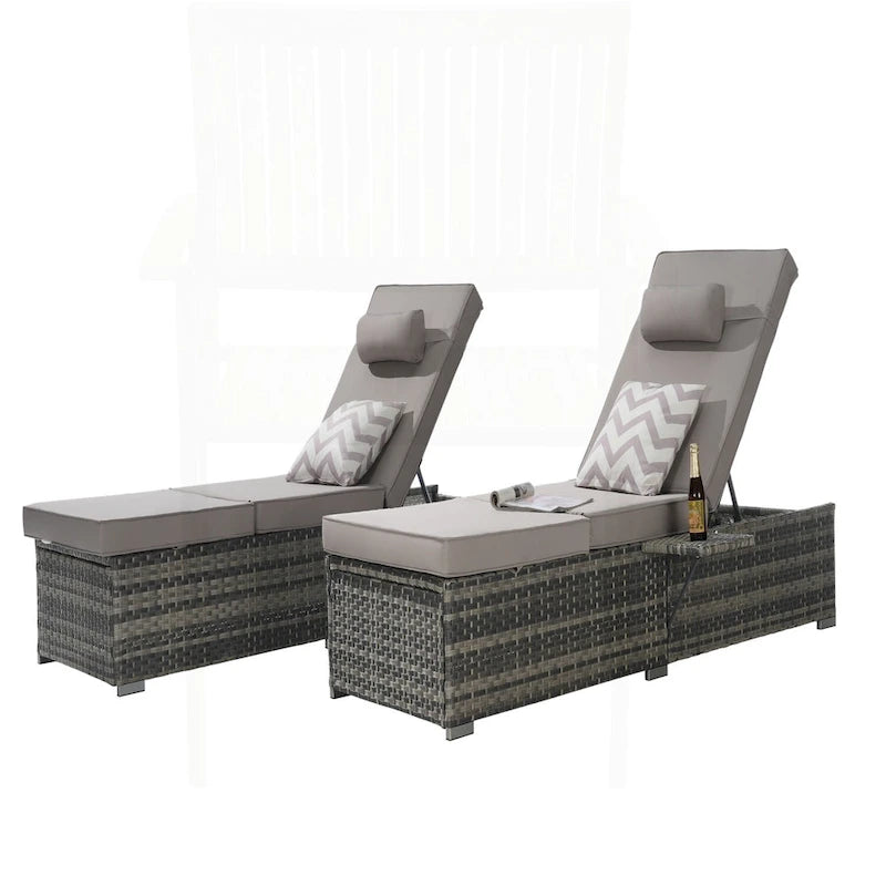 Excellent ensemble de chaises longues d'extérieur pour la relaxation et les loisirs