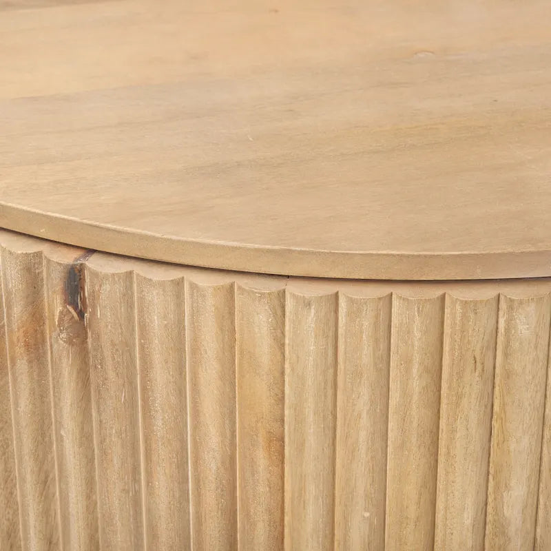 Meuble d'appoint en bois massif marron clair