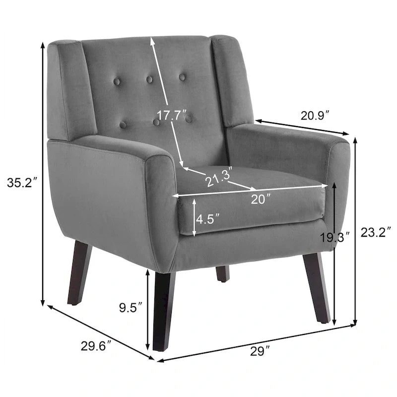 Lot de 2 fauteuils d'appoint en velours pour salon
