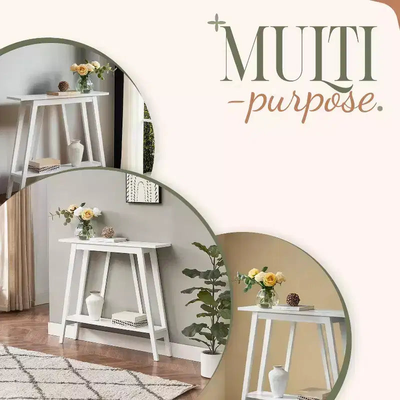 Kings Brand Furniture – Console étroite avec étagère de rangement pour couloir, entrée, vestibule, salon