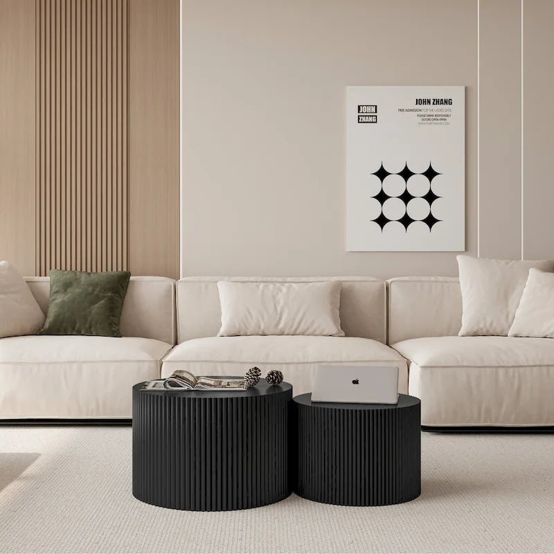 Ensemble de tables basses gigognes Wave Stripe