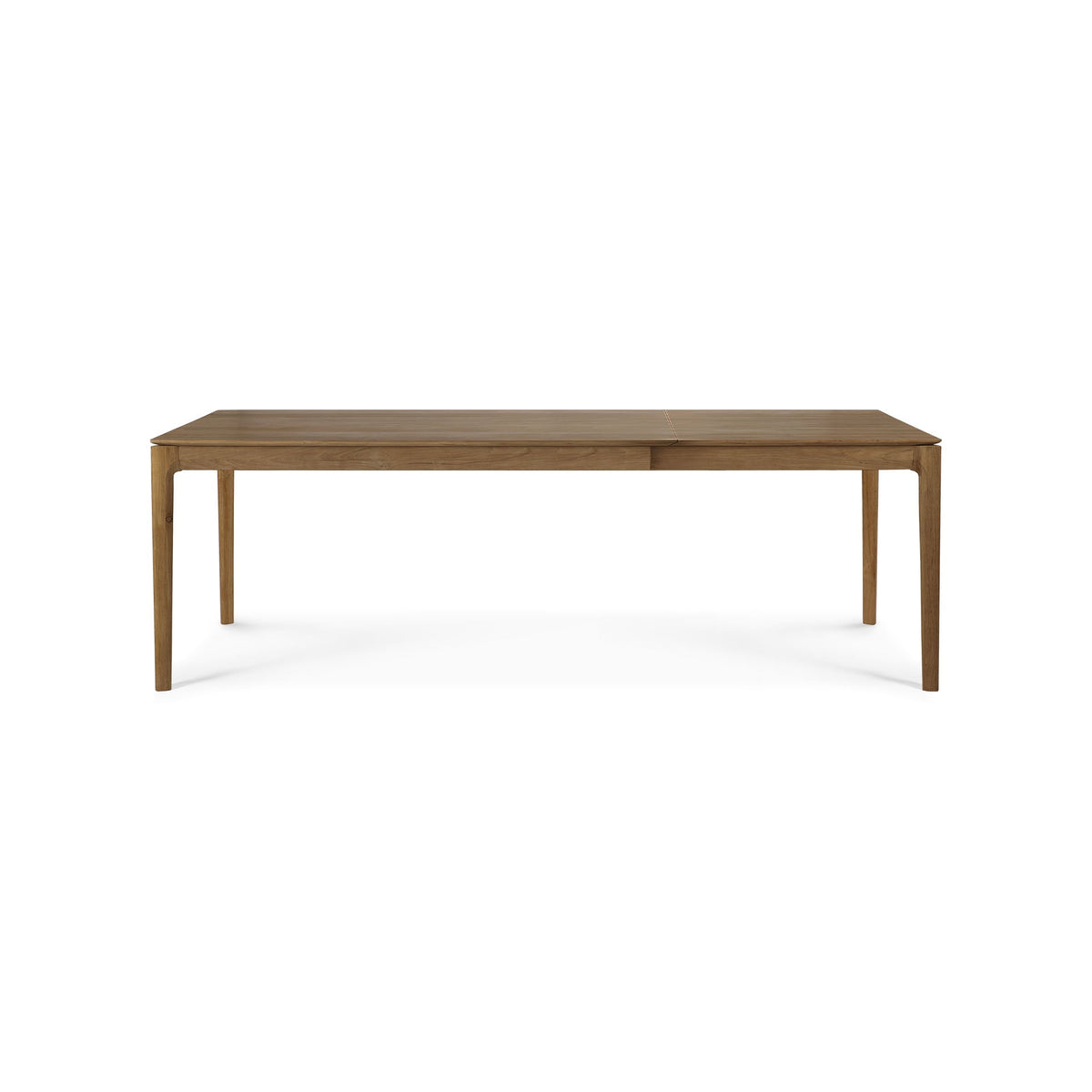 Table à manger extensible en teck naturel avec rallonge dissimulée pour salle à manger