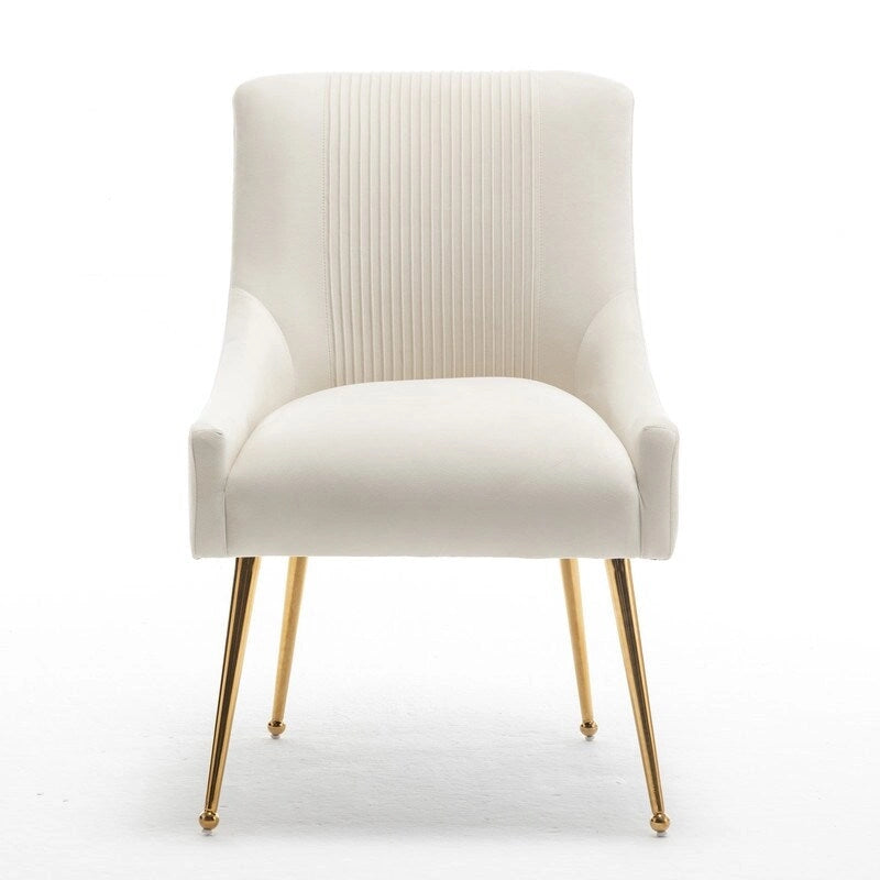 SEYNAR Lot de 8 chaises de salle à manger modernes en velours glamour, chaise de coiffeuse capitonnée pour salon (sans table)