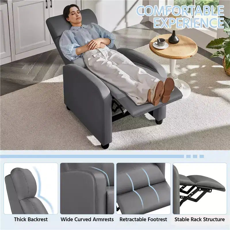 Yaheetech Lot de 2 Canapés Inclinables Modernes en Cuir PU pour Salon, Chambre