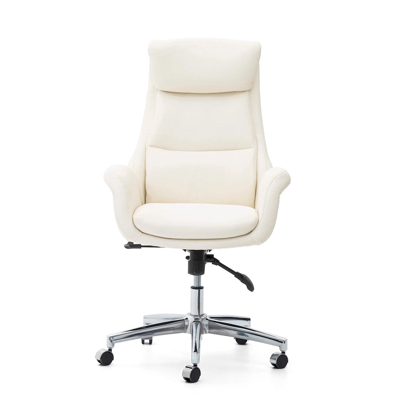 Fauteuil de bureau pivotant réglable en similicuir Glitzhome Mid-century 48 pouces