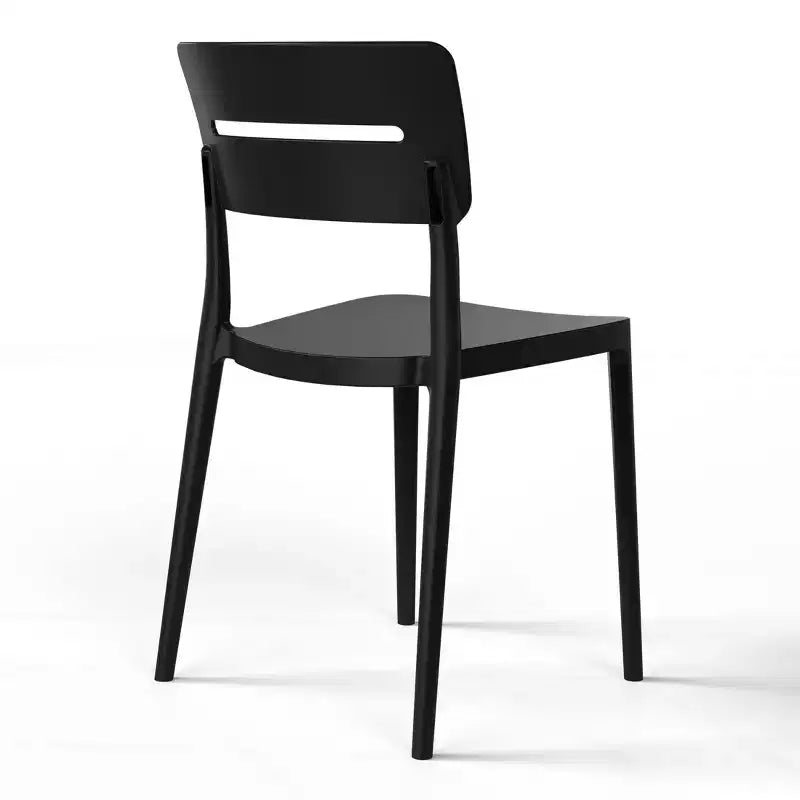 Ensemble table de salle à manger d'extérieur WestinTrends Playa Modern 5 pièces en résine avec chaises empilables
