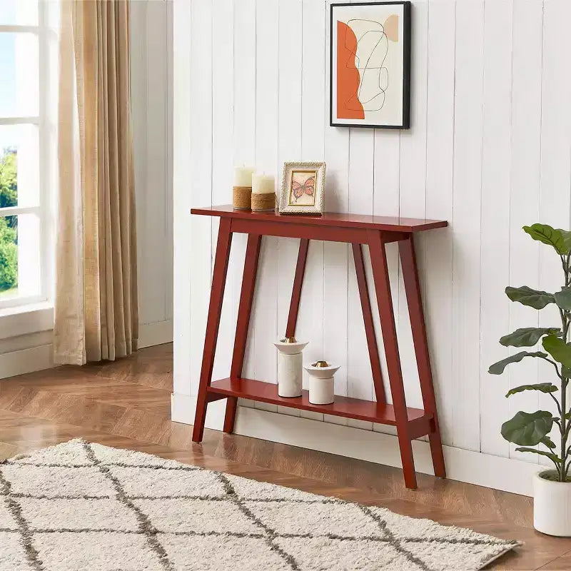 Kings Brand Furniture – Console étroite avec étagère de rangement pour couloir, entrée, vestibule, salon