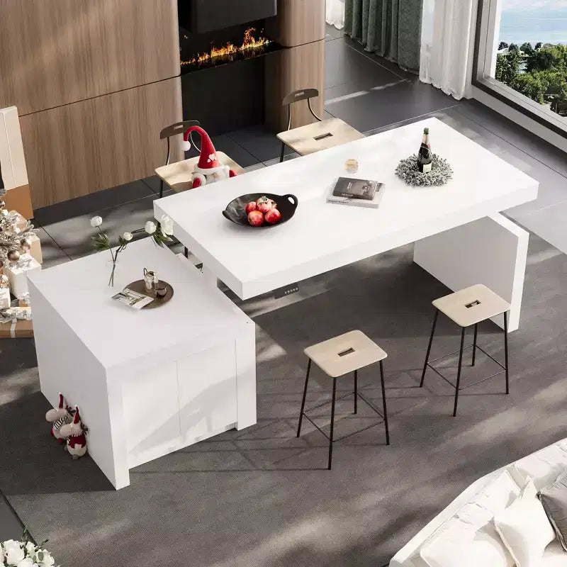 Table à manger élévatrice Hitow Modern 110W avec 3 hauteurs mémorisables, hauteur maximale de 47 pouces, capacité de charge de 150 lb, utilisation intuitive, îlot de cuisine/bar à petit-déjeuner