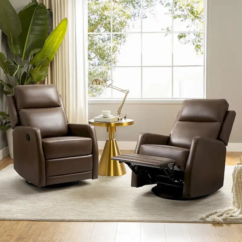 Fauteuil inclinable pivotant Esteban avec dossier capitonné (ensemble de 2) par HULALA HOME