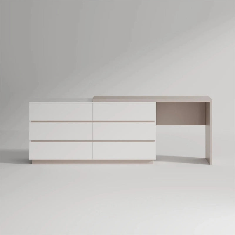 97.63 Bureau commode moderne extensible pour bureau à domicile avec 6 tiroirs