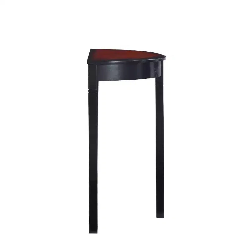 Table console cerisier noir et demi-lune noire, simple