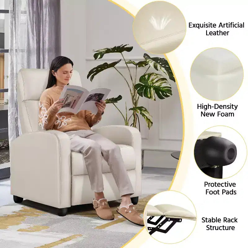 Yaheetech Lot de 2 Canapés Inclinables Modernes en Cuir PU pour Salon, Chambre