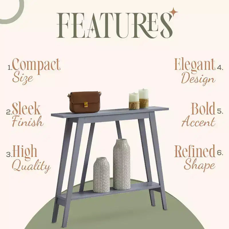 Kings Brand Furniture – Console étroite avec étagère de rangement pour couloir, entrée, vestibule, salon
