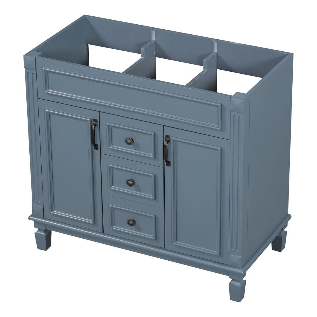 Meuble-lavabo moderne de 36 po avec vasque et armoire à miroir, 2 portes et 2 tiroirs