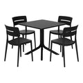 Ensemble table de salle à manger d'extérieur WestinTrends Playa Modern 5 pièces en résine avec chaises empilables
